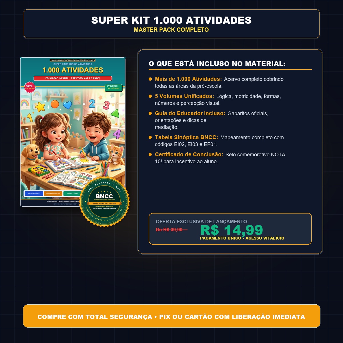 Super Kit 1.000 Atividades Pré-Escolares — Edição Master Completa (Todas as Áreas)