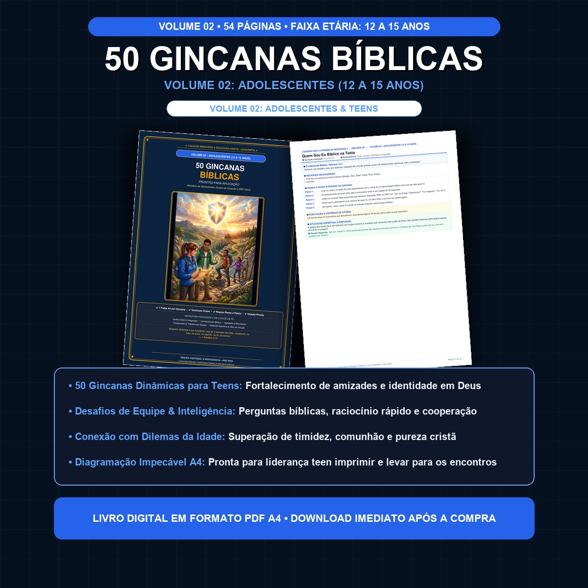 50 Gincanas Bíblicas para Adolescentes (12 a 15 anos) — Volume 02