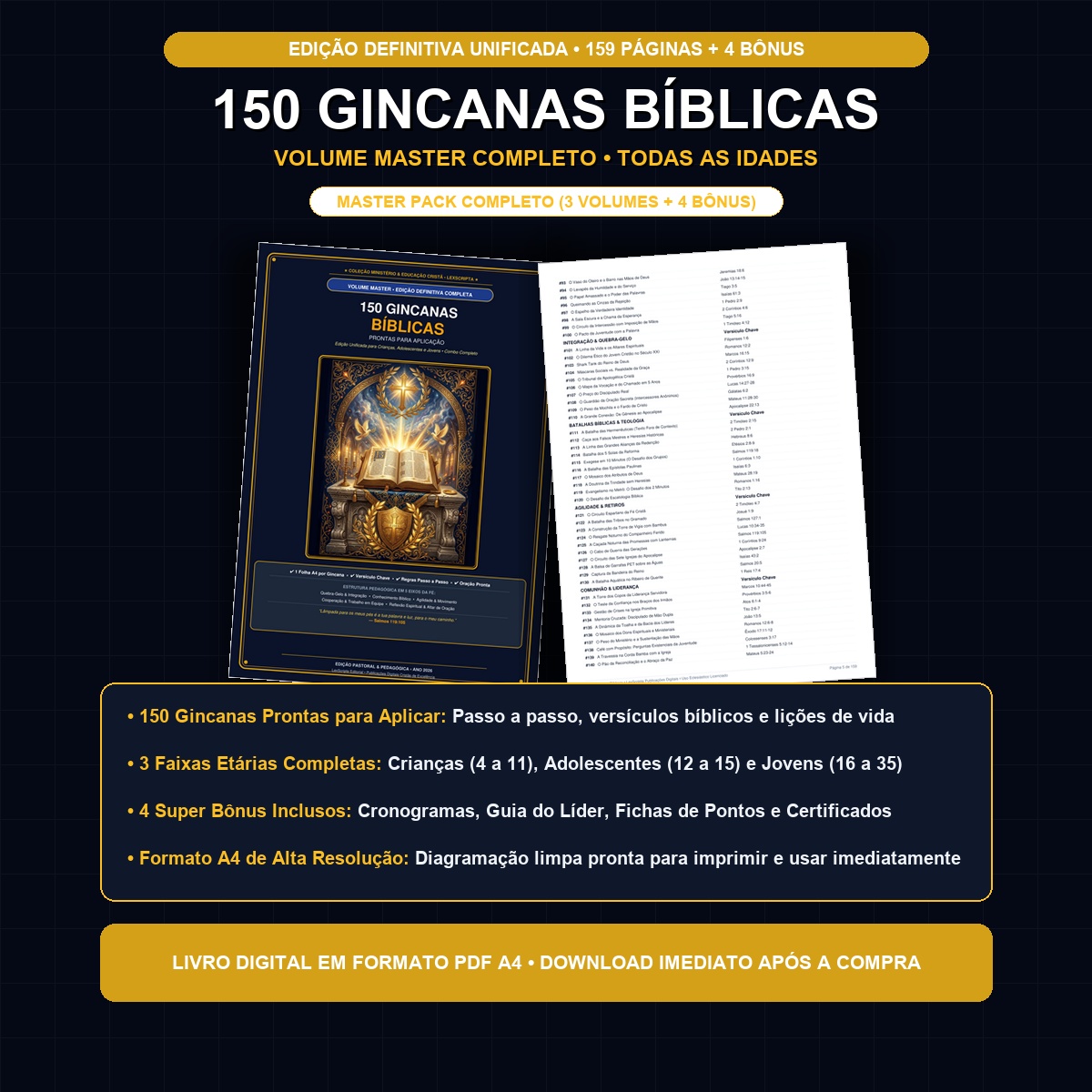 150 Gincanas Bíblicas — Volume Master Completo (Todas as Idades)