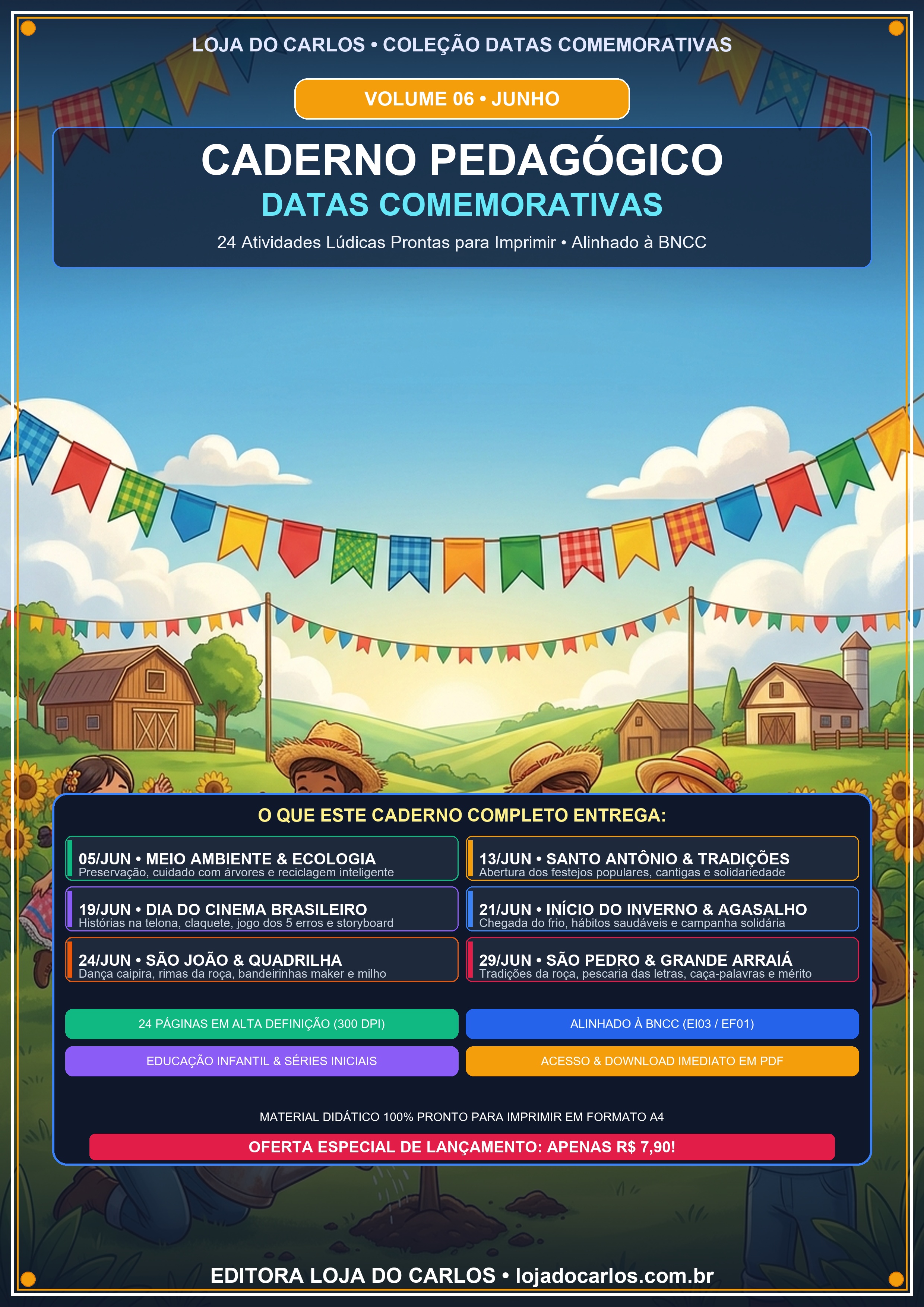 Caderno Pedagógico de Datas Comemorativas: Junho (Vol. 06)