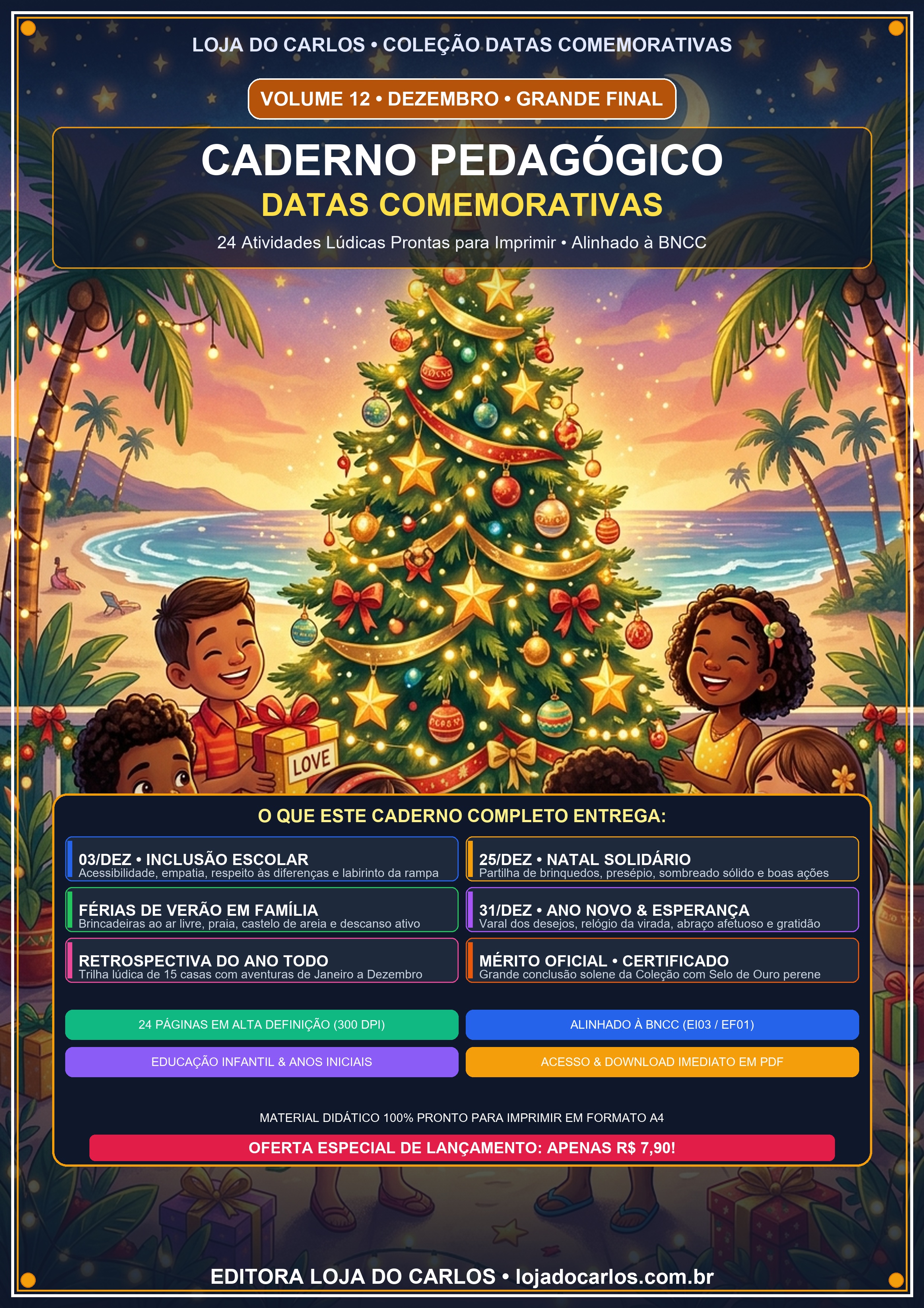 Caderno Pedagógico de Datas Comemorativas: Dezembro (Vol. 12)