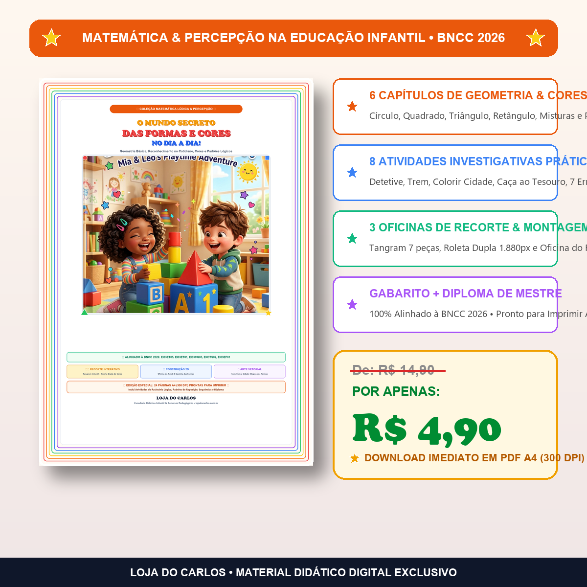 O Mundo Secreto das Formas e Cores no Dia a Dia: Matemática & Percepção Infantil