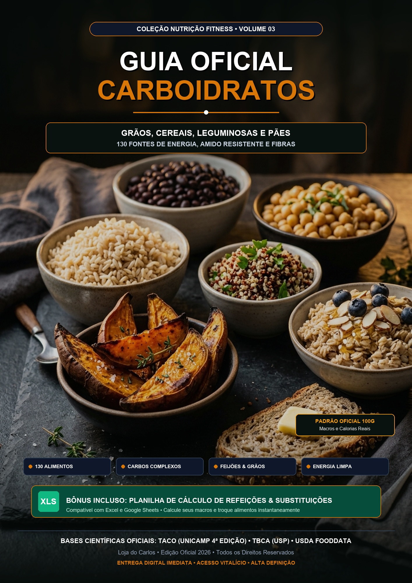 Guia Oficial dos Alimentos: Carboidratos, Grãos, Cereais & Pães (Vol. 03)